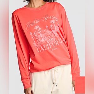 New Victoria’s Secret PINK T-Shirt (L)  Long Sleeve Logo Top  NWT
